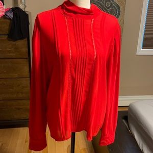 NWT Zara red blouse size XL with back tie
